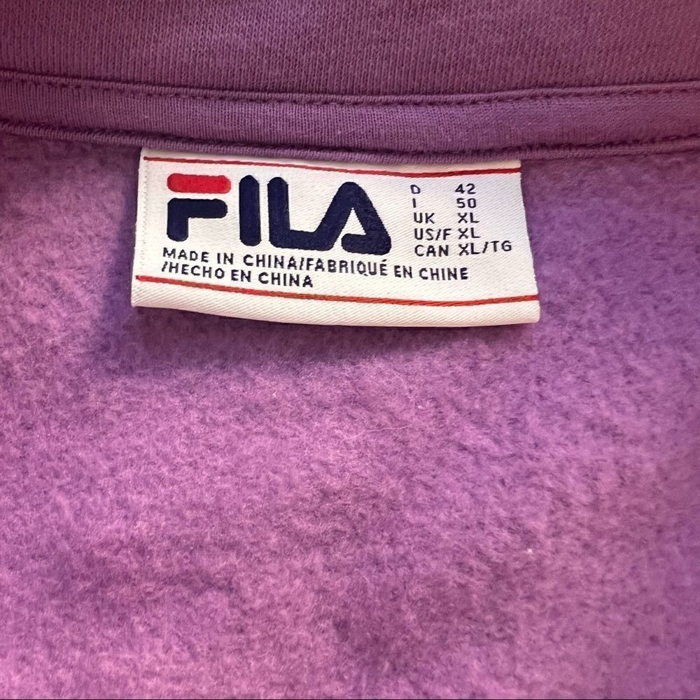 FILA Womens 1/4 Zip Pullover Color block chevron Pattern Lavender White Gray XL - Picture 5 of 11
